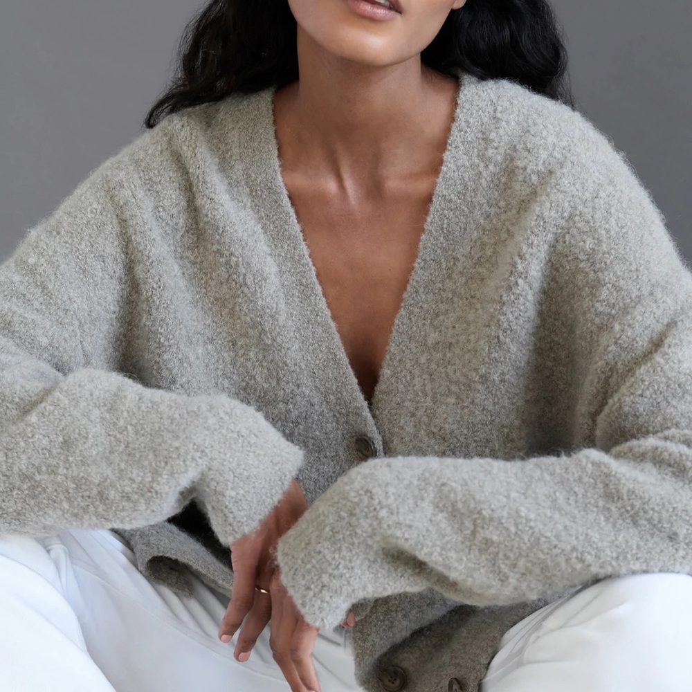 Jenni Kayne Boucle Cocoon Cardigan, XS color SMOKE